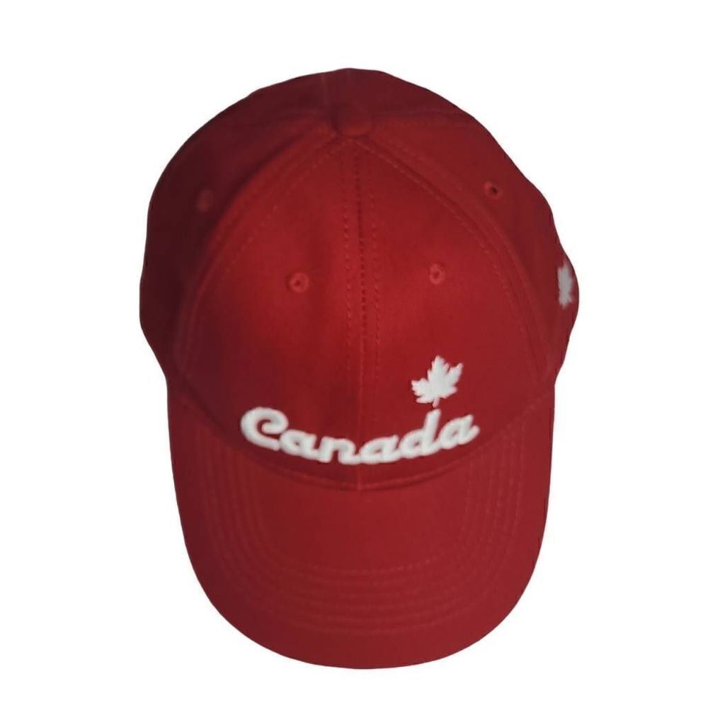 Canada Mens Hat‎ Cap Strap Back One Size Red Loop Hook Casual Outdoors - Picture 7 of 10